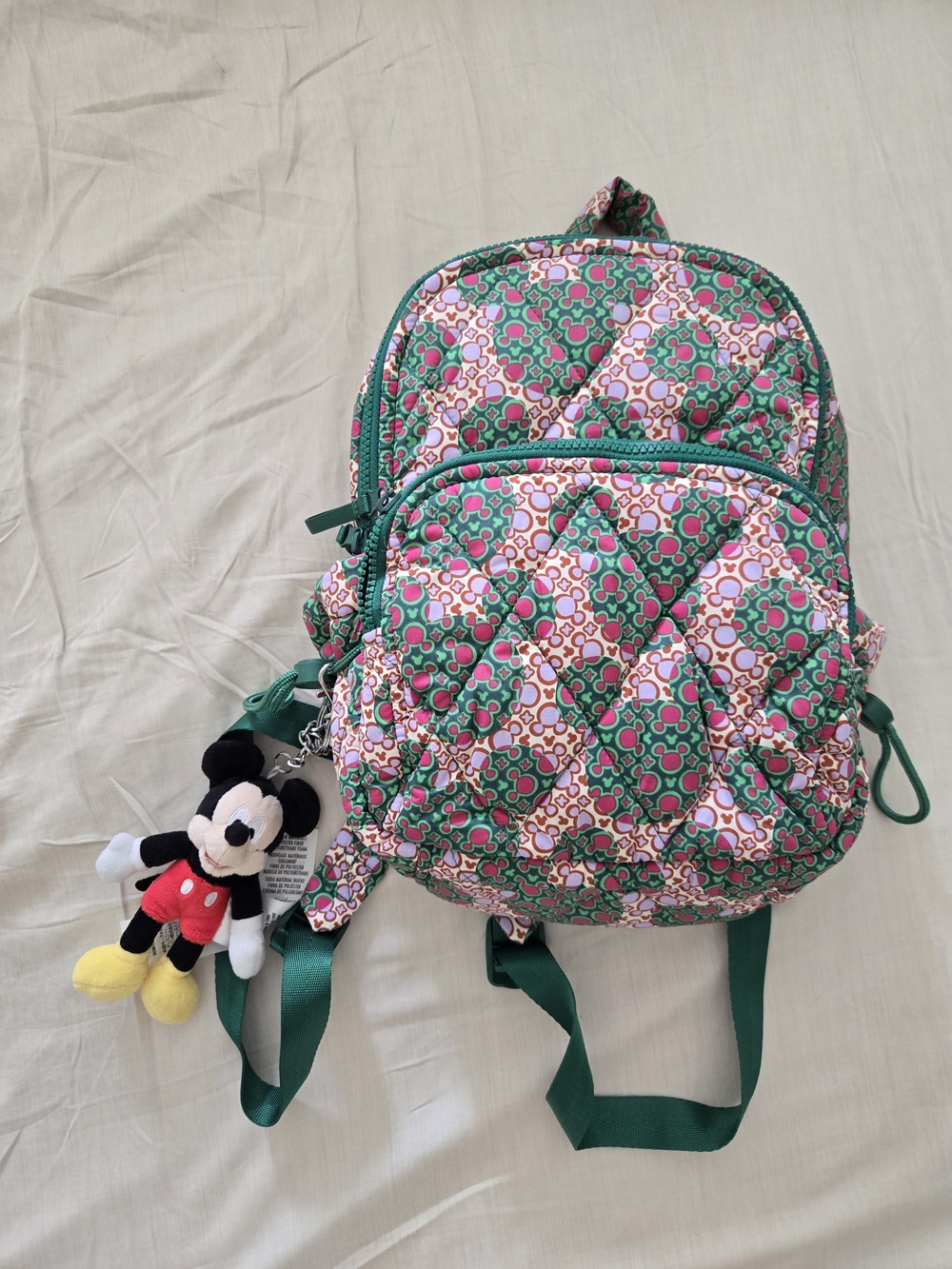 Vera Bradley Mickey Mouse Monogram Mini Backpack With Mickey Bagcharm